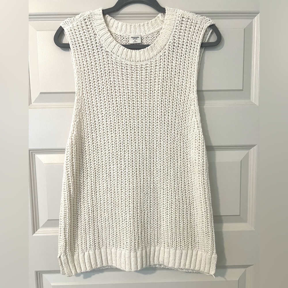 Abercrombie & Fitch Cream Knit Sleeveless Tank Top